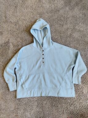 The Sweatshirt Project Light Blue Snap-Front Hoodie